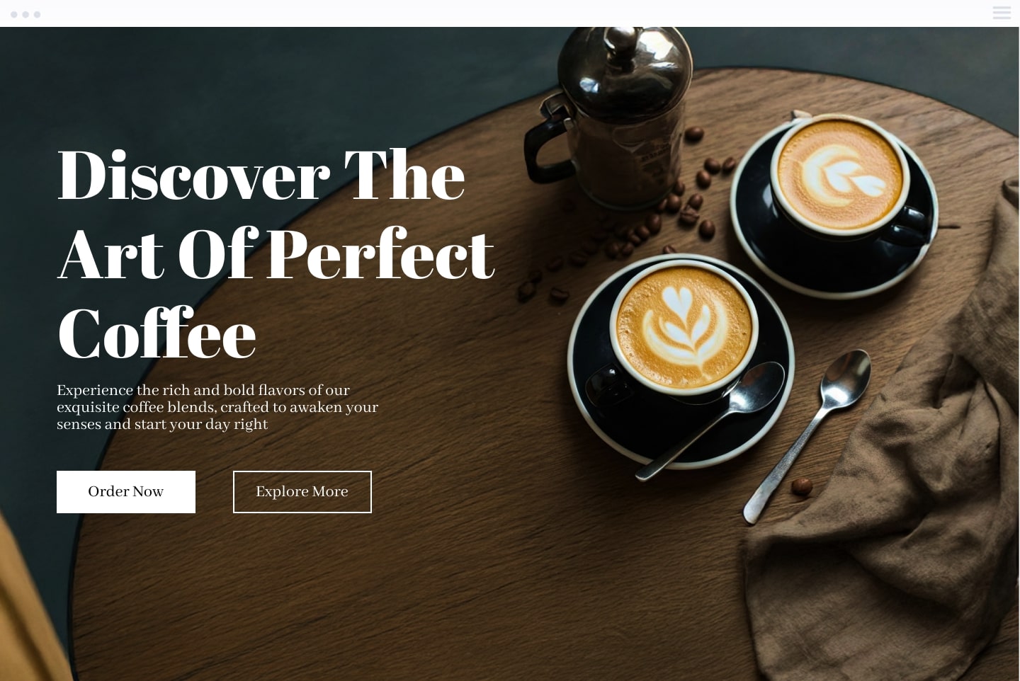 Coffee Shop Website Background Preview