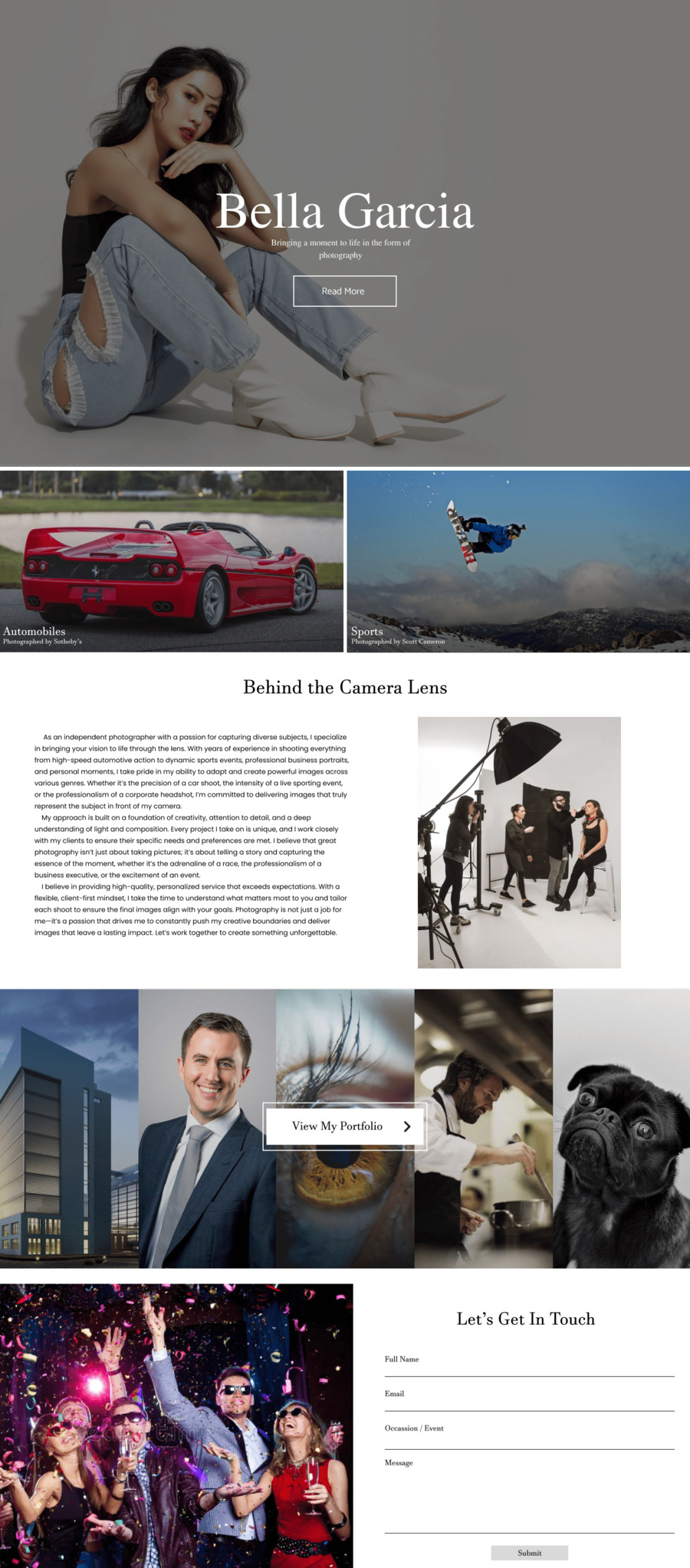 Photography Website Portfolio Preview