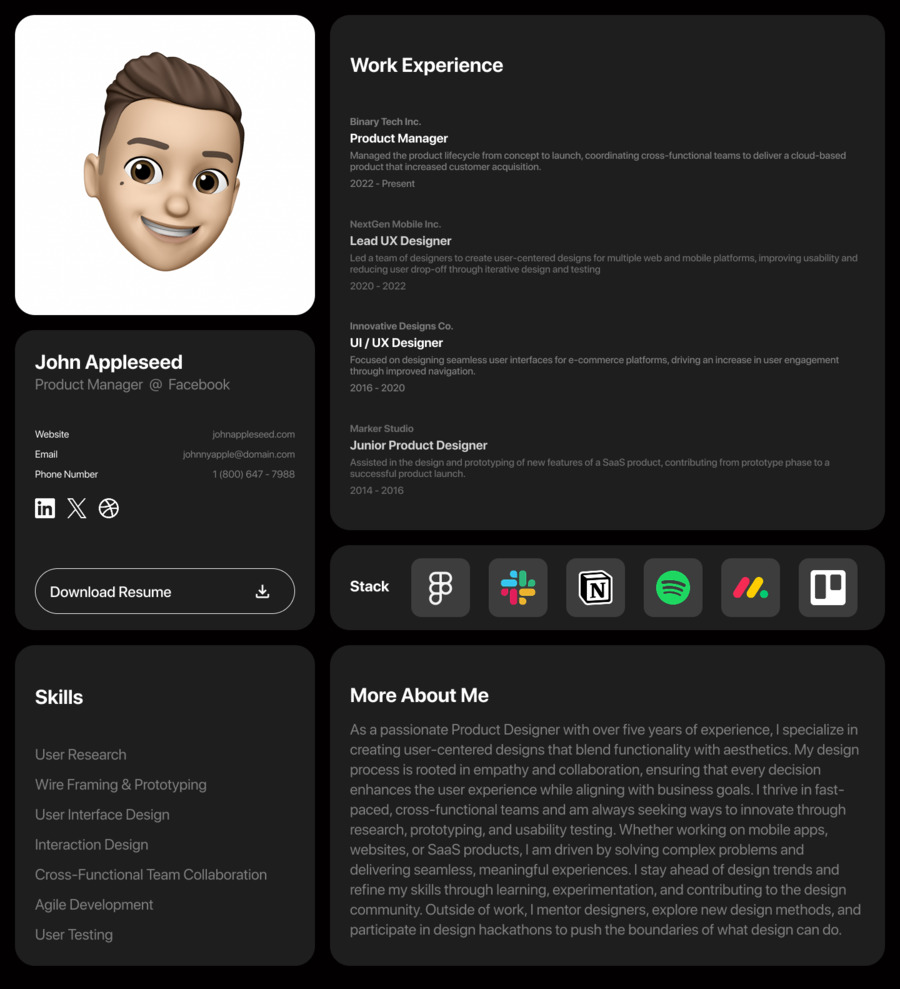 Resume Website Preiew